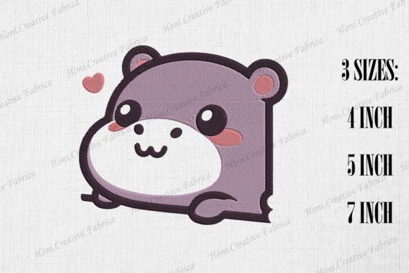 Cute Hippo Peeking from Wall Embroidery Review