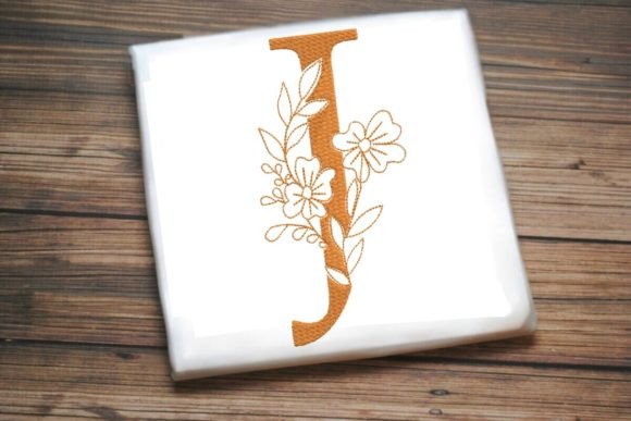 J Floral Monogram Alphabet Decoration