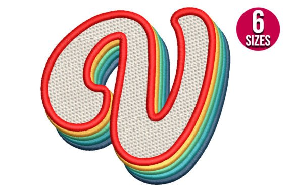 Retro Alphabet Letter V Embroidery Design Review